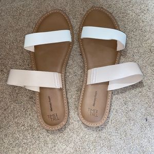 Time & Tru double strap sandals light pink & white